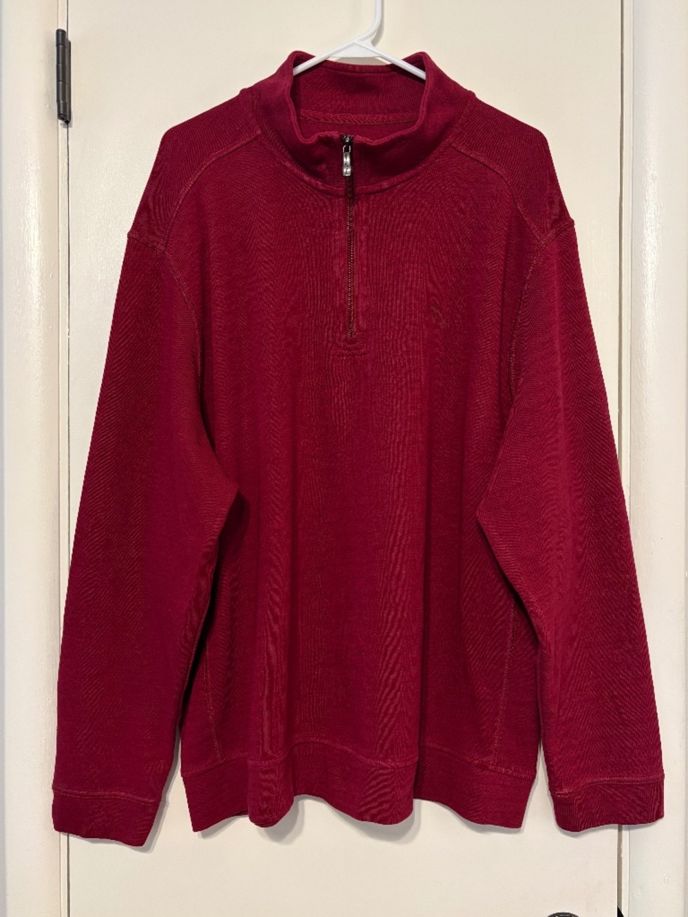 Tommy Bahama Men's Half-Zip Pullover Shirt Top Sweater XXL/2XL Rhumba Red Logo